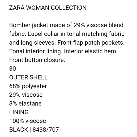 ZARA Black Bomber Jacket - Picture 7 of 15